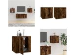 Vidaxl Mobili Tv A Parete 2 Pz. Rovere Fumé 40X34,5X40 Cm - Mobile Tv A Parete - Mobile Tv A Parete - Mobile Tv - Console Tv
