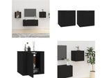 Vidaxl Mobili Tv A Parete 2 Pz. Nero 40X34,5X40 Cm - Mobile Tv A Parete - Mobili Tv A Parete - Mobile Tv - Console Tv