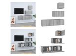 Vidaxl Set Di Mobili Tv 4 Pezzi In Legno Grigio Sonoma - Set Di Mobili Tv - Set Di Mobili Tv - Set Di Mobili Tv - Mobile Hifi