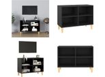 Vidaxl Mobile Tv Con Gambe In Legno Massiccio Nero 69,5X30X50 Cm - Mobile Tv - Mobili Tv - Credenza - Credenze