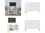 Vidaxl Mobile Tv Con Gambe In Legno Massiccio Bianco 69,5X30X50 Cm - Mobile Tv - Mobili Tv - Credenza - Credenze