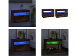Vidaxl Mobili Tv 2 Pezzi Con Luci Led In Rovere Fumé 60X35X40 Cm - Mobile Tv - Mobili Tv - Mobili Tv - Porta Tv