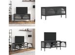 Vidaxl Mobile Tv Nero 105X35X50 Cm In Vetro E Acciaio - Mobile Tv - Mobili Tv - Porta Tv - Mobili Tv