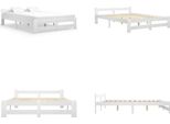 Vidaxl Letto In Legno Massiccio Di Pino Bianco 160X200 Cm - Struttura Letto - Cornici Letto - Struttura Letto - Letto