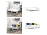 Vidaxl Letto Da Giorno Allungabile In Pino Massiccio Bianco 2X(90X200) Cm - Letto Da Giorno - Letti Da Giorno - Letto Allungabile - Letti Allungabili