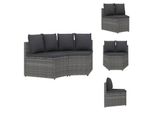 Vidaxl Set Di Divani Da Giardino A 2 Pezzi Con Cuscini In Poly Rattan Grigio - Divani Da Giardino