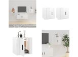 Vidaxl Mobili Da Parete Per Tv 2 Pz. Bianco Lucido 40X34,5X40 Cm - Mobile Tv A Muro - Mobile Tv A Muro - Mobile Tv - Consolle Tv