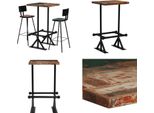 Vidaxl Set Da Bar 3 Pezzi In Legno Massiccio Antico Multicolore - Set Da Bar - Set Da Bar - Tavolo E Sgabello Da Bar - Tavolo Da Bar