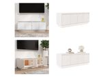 Vidaxl Mobile Tv Bianco 110X34X40 Cm Pino Massiccio - Mobile Tv - Mobili Tv - Mobili Tv - Porta Tv