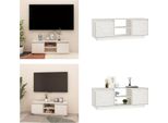 Mobile Tv Vidaxl Bianco 110X30X40 Cm Pino Massiccio - Mobile Tv - Mobili Tv - Mobili Tv - Mobili Tv