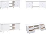 Vidaxl Mobile Tv Bianco 108X30X40 Cm In Legno Massiccio Di Paulownia - Mobile Tv - Mobili Tv - Mobili Tv - Mobili Tv