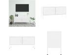 Vidaxl Mobile Tv Bianco 105X35X50 Cm In Acciaio - Mobile Tv - Mobile Tv - Mobile Hifi - Mobile Hifi