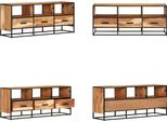 Vidaxl Mobile Tv 110X30X45 Cm In Legno Massiccio Di Acacia - Mobile Tv - Mobili Tv - Mobili Tv - Credenza