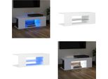 Vidaxl Mobile Tv Con Luci Led Bianco 90X39X30 Cm - Mobile Tv - Mobile Tv - Mobile Tv Con Led - Mobili Tv