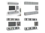 Vidaxl Set Di Mobili Tv 7 Pezzi In Legno Grigio Sonoma - Set Di Mobili Tv - Set Di Mobili Tv - Set Di Mobili Tv - Mobile Hifi