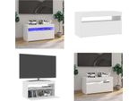 Vidaxl Mobile Tv Con Luci Led Bianco Lucido 75X35X40 Cm - Mobile Tv - Mobili Tv - Mobili Tv - Porta Tv