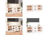 Vidaxl Mobile Tv Bianco 100X34X40 Cm In Pino Massiccio - Mobile Tv - Mobile Tv - Mobili Tv - Porta Tv