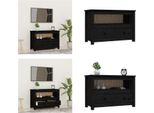 Mobile Tv Vidaxl Nero79X35X52 Cm In Legno Di Pino Massiccio - Mobile Tv - Mobile Tv - Mobile Tv In Legno - Mobile Tv