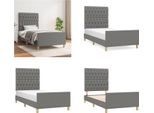 Vidaxl Struttura Letto Con Testiera In Tessuto Grigio Scuro 90X200 Cm - Struttura Letto Con Testiera - Struttura Letto Con Testiera - Struttura Letto - Letto Con Testiera