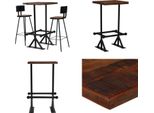Vidaxl Set Da Bar 3 Pz. Legno Massiccio Antico - Set Da Bar - Set Da Bar - Tavolo E Sgabello Da Bar - Tavolo Da Bar