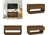 Vidaxl Mobile Tv Marrone Miele 74X34X40 Cm In Legno Di Pino Massiccio - Mobile Tv - Mobile Tv - Mobili Tv - Porta Tv
