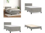 Vidaxl Letto Boxspring Con Materasso Grigio Chiaro 90X200 Cm In Velluto - Letto Boxspring - Boxspringbetten - Bett - SchlafzimmermöBel
