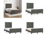 Vidaxl Giroletto Con Testiera Grigio Scuro 120X200 Cm In Velluto - Giroletto Con Testiera - Giroletti Con Testiera - Cornice Letto - Letto Con Testiera