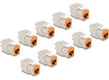 Delock - Keystone-Modul - RJ-45 (W) Zu Lsa (W) - Stp - Cat 6A - Orange (Packung Mit 10) (88117)