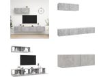 Vidaxl Mobili Tv 3 Pz. Materiale A Base Di Legno Grigio Cemento - Mobile Tv - Mobili Tv - Mobile Tv Sospeso - Mobili Tv Sospesi