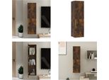 Vidaxl Mobile Tv A Parete In Rovere Fumé 30,5X30X110 Cm - Mobile Tv A Parete - Mobile Tv - Mobile Tv - Mobili Tv