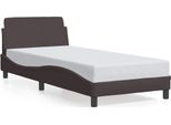 Vidaxl Struttura Letto "Dover"" In Tessuto Marrone Scuro 90X200 Cm"