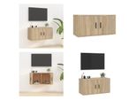 Vidaxl Mobile Tv A Parete In Rovere Sonoma 80X34,5X40 Cm - Mobile Tv A Parete - Mobile Tv - Consolle Tv
