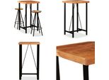 Vidaxl Set Da Bar 3 Pezzi In Legno Massiccio Di Acacia E Legno Di Recupero - Set Da Bar - Set Da Bar - Tavolo E Sgabelli Da Bar - Tavoli Da Bar