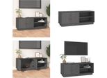 Vidaxl Mobile Tv Grigio 105X34X40 Cm In Legno Di Pino Massiccio - Mobile Tv - Mobile Tv - Mobili Tv - Porta Tv