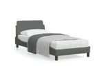 Vidaxl Struttura Letto "Dover"" Grigio Scuro 90X200 Cm Tessuto"