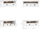 Vidaxl Mobile Tv Hill White 110X40X47 Cm Pino Massiccio - Mobile Tv - Mobili Tv - Mobili Tv - Credenza