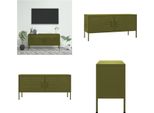 Vidaxl Mobile Tv Verde Oliva 105X35X50 Cm In Acciaio - Mobile Tv - Mobile Tv - Mobile Hifi - Mobile Hifi