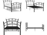 Vidaxl Letto Singolo Con Design Calcio In Metallo Nero 90X200 Cm - Struttura Letto - Struttura Letto In Metallo - Letto - Letti