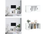 Vidaxl Mobile Tv Bianco Lucido 100X35X40 Cm In Legno - Mobile Tv - Mobili Tv - Mobili Tv - Porta Tv