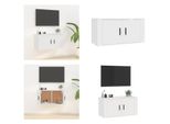 Vidaxl Mobile Tv A Parete Bianco 80X34,5X40 Cm - Mobile Tv A Parete - Mobile Tv A Parete - Mobile Tv - Console Tv
