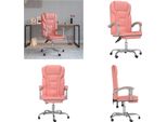 Vidaxl Sedia Da Ufficio Con Funzione Reclinabile In Pelle Finta Rosa - Sedia Da Ufficio Con Funzione Reclinabile - Sedie Da Ufficio Con Funzione Reclinabile - Sedia Da Ufficio Con Funzione Relax - Sedia Da Tavolo