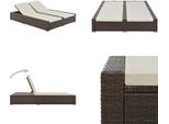 Vidaxl Lettino Doppio In Rattan Marrone - Lettino Da Sole - Lettini Da Sole - Lettino Da Sole In Rattan - Lettini Da Sole In Rattan