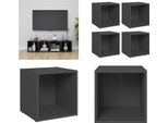 Vidaxl Mobili Tv 4 Pz. Grigio 37X35X37 Cm Materiale A Base Di Legno - Mobile Tv - Mobili Tv - Mobili Tv - Mobile Tv