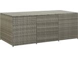 The Living Store Gartenbox Poly Rattan 180X90X70 Cm Grau
