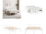 Vidaxl Letto Per Anziani Bianco 160X200 Cm In Legno Massiccio Di Pino - Letto Per Anziani - Letto Per Anziani - Letti Per Anziani - Letti Per Anziani