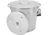 Kotarbau® Pentola Grande Per Conserve Con Coperchio E Fondo Intermedio 32L Secchio In Acciaio Zincato Pentola Grande Per Cucinare Pentola Per Zuppa Da 25 Litri Pentola Per Gulasch Bollitore Secchio Per Cucinare