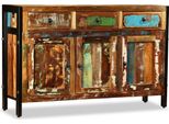 The Living Store Credenza In Legno Massiccio Riciclato 120 X 35 X 76 Cm