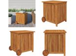Vidaxl Cassapanca Da Giardino Con Rotelle 60X50X58 Cm In Legno Massiccio Di Acacia - Cassapanca Da Giardino - Cassapanca Da Giardino - Cassapanca Da Esterno - Contenitore Da Giardino