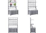 Vidaxl Cassetta Portaoggetti Con Traliccio 99X55X160Cm In Legno Massiccio Di Acacia - Cassetta Per Cuscini - Cassetta Da Giardino - Cassetta Portaoggetti - Cassetta Portaoggetti