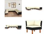 vidaXL 12 tlg. Garten Lounge Set mit Kissen Poly Rattan Schwarz - Garten-Sofa-Set - Garten-Sofa-Sets - Gartenmöbel Set - Gartenmöbel Sets
